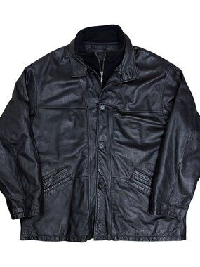 RABERG LEATHER Coat Vintage Black Luxury Bomber Winter Designer Jacket Mens 3XL